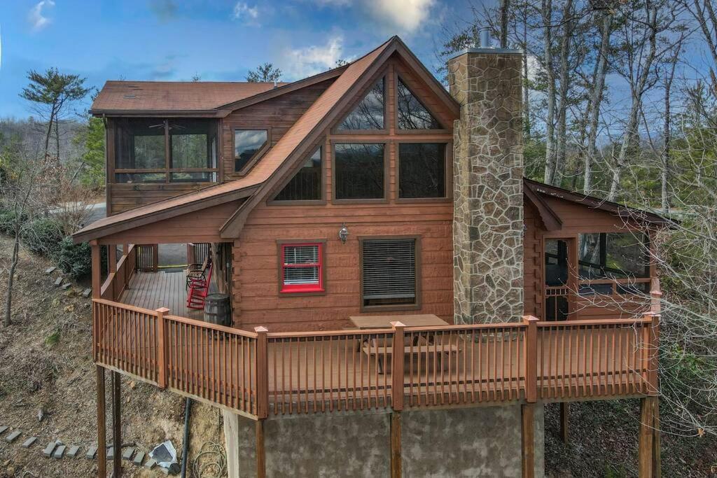 Over The Mountain - Smoky Mountain View Cabin เซอเวียร์วีล ภายนอก รูปภาพ